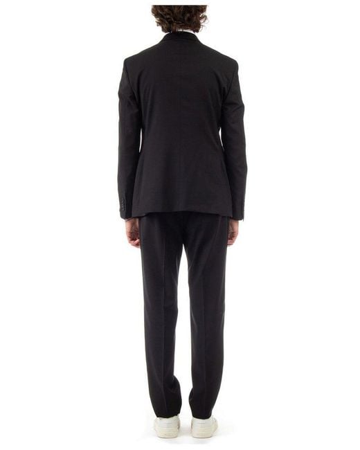 Tagliatore Black Single-Breasted Tailored Suit for men