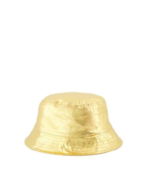 Moncler Yellow Logo Patch Slip-on Bucket Hat for men
