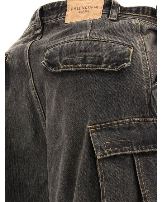 Balenciaga Gray Cargo Jeans for men