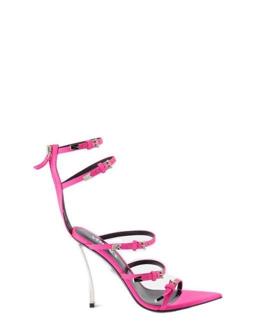 Versace White Pin-point Buckle-strap Fastened Sandals