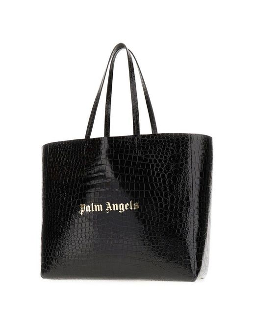 Palm Angels Black Logo Printed Large Tote Bag for men