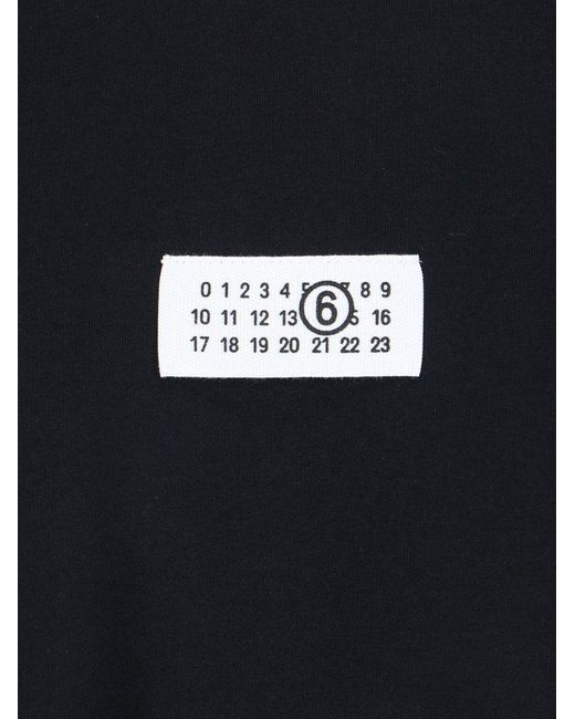 MM6 by Maison Martin Margiela Black Logo Patch Crewneck Sweatshirt for men