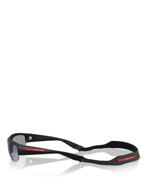 Prada Gray Rectangular Frame Sunglasses for men