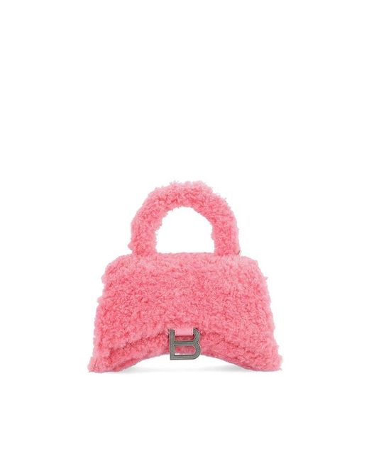 Balenciaga Furry Hourglass Small Shoulder Bag in Pink | Lyst Canada