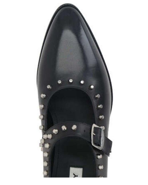 Bally Black Stud-detailed Pointed-toe Flat Shoes