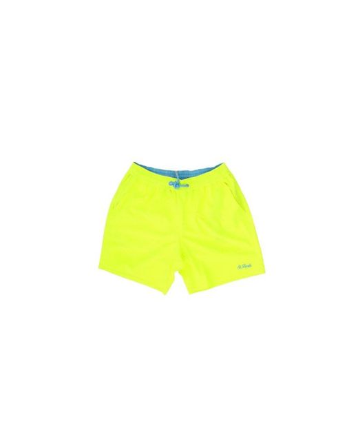 Mc2 Saint Barth Yellow Logo Patch Drawstring Swim Shorts for men