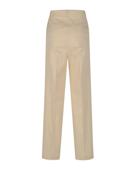Moncler Natural Corduroy High-Waisted Trousers