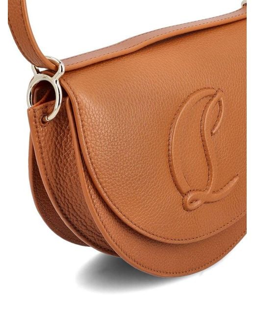 Christian Louboutin Brown By My Side Foldover Top Shoulder Bag