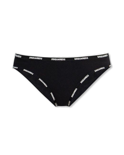 DSquared² Black Briefs With Logo