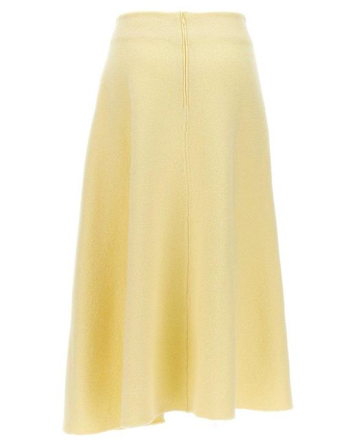 Jil Sander Yellow Wool Skirt Skirts