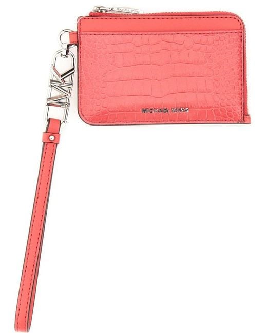 MICHAEL Michael Kors Leather Credit Card Holder in Pink Lyst UK