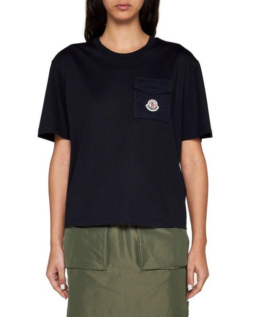 Moncler Black T-Shirts And Polos