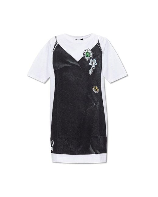 Marc Jacobs Black Printed T-Shirt Dress