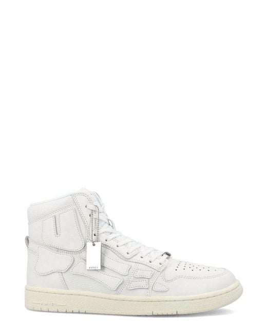 Amiri Leather Skel High Top Lace-up Sneakers in White for Men | Lyst