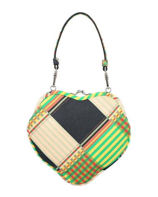 Vivienne Westwood Green Bella Heart Frame Purse Mini Bag