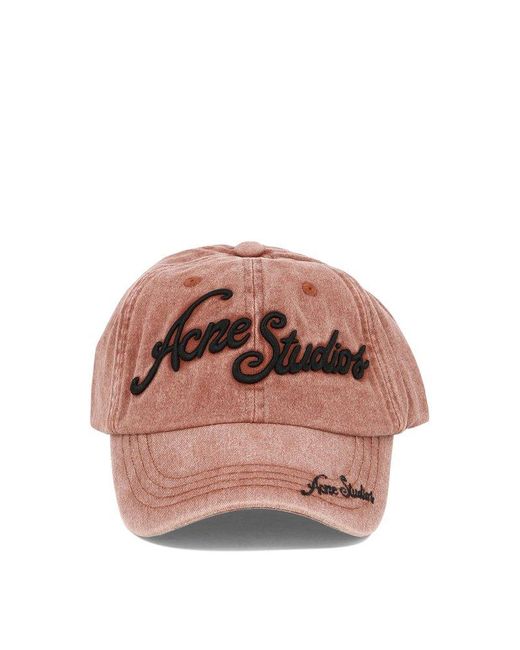 Acne Pink Baseball Cap With Logo for men