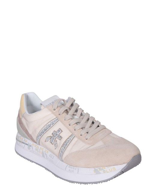 Premiata Natural Conny Lace-Up Sneakers