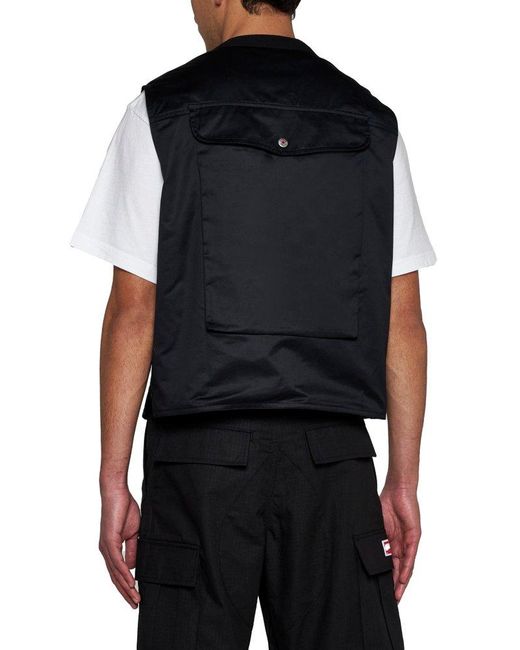 KENZO Black Tactical Cotton Vest for men