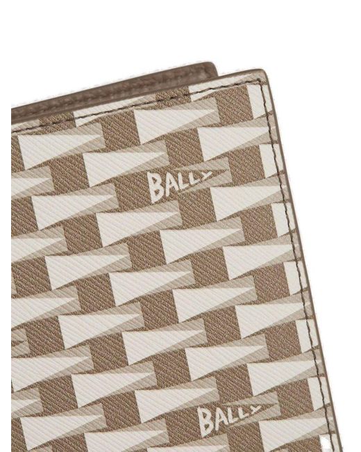 Bally White Logo Printed Bifold Wallet for men