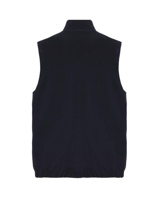 Loro Piana Blue High-neck Zipped Reversible Vest for men