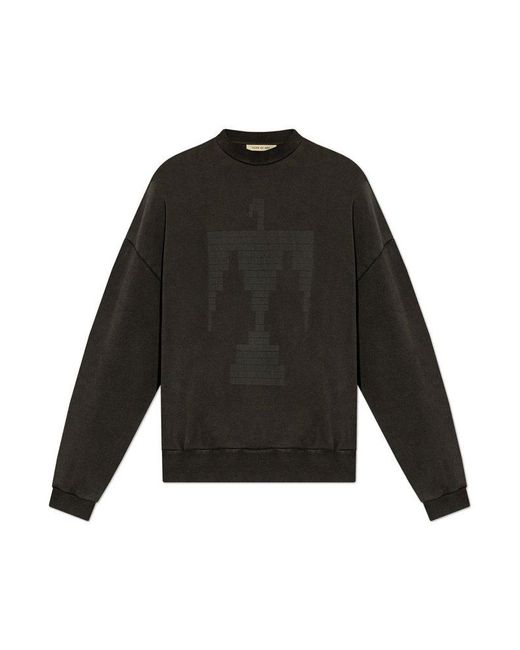 Fear Of God Black Printed Sweatshirt for men