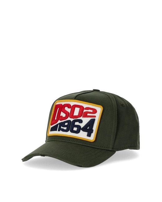 DSquared² Green Hat In Cotton With Embroidered Logo for men