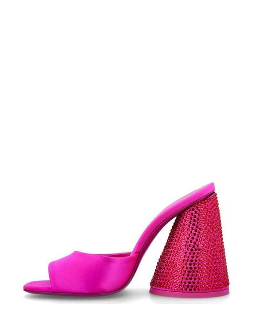 The Attico Pink Luz Chunky Heel Mule