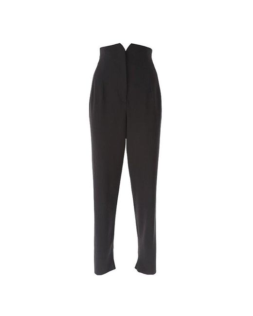 Emporio Armani Black High Waist Tapered Leg Trousers