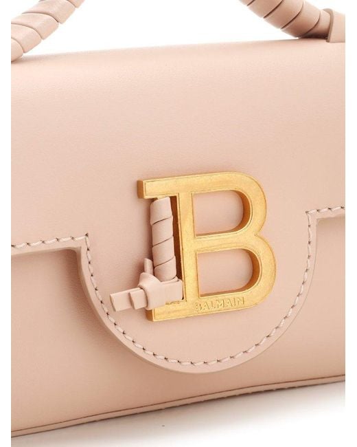 Balmain Pink B Buzz Logo-plaque Foldover Top Mini Tote Bag