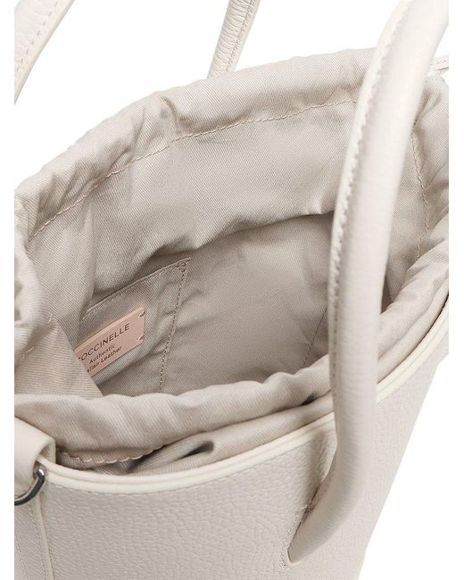 Coccinelle White Myrtha Maxi Logo Medium Bucket Bag