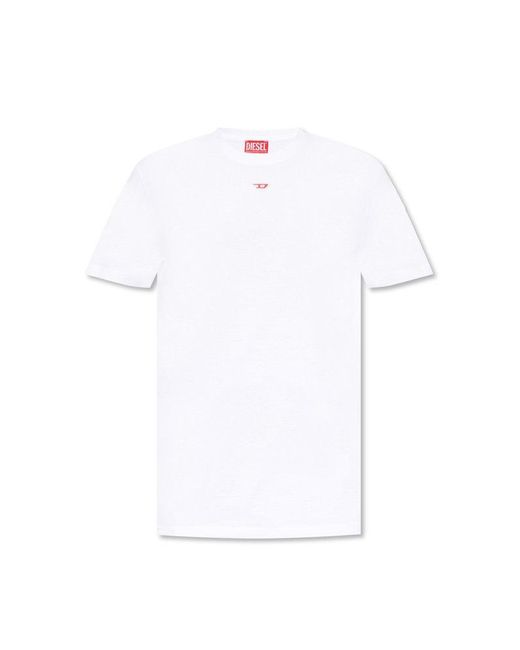 DIESEL White 'T-Diegor-D' T-Shirt With Logo for men