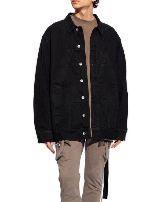 Rick Owens Blue Sphinx Jumbo Worker Button-up Jacket for men