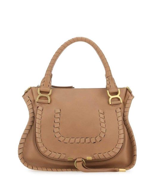 Womens Tote bags Chloé Tote bags Save 11% Chloé Leather Marcie Medium Tote Bag in Brown 