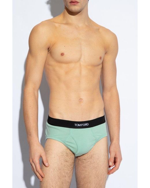 Tom Ford Green Cotton Briefs, for men