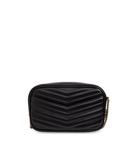 Saint Laurent Black 'lou Mini' Quilted Shoulder Bag,