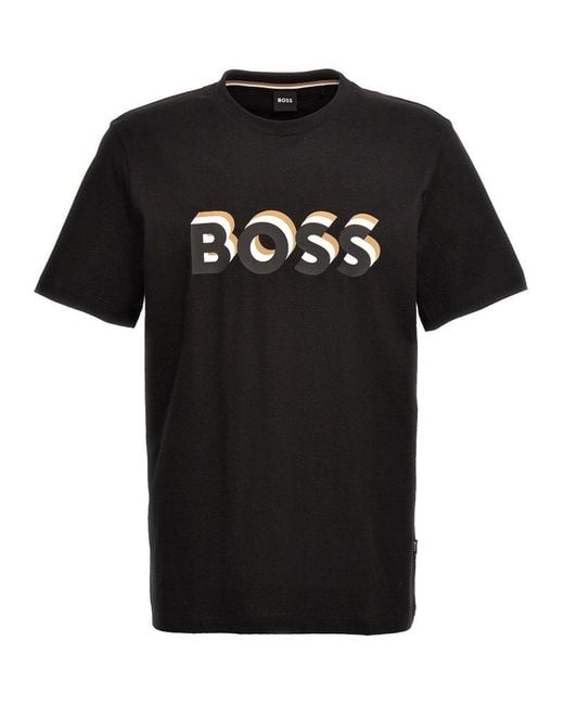 Boss Black Logo Printed Crewwneck T-shirt for men