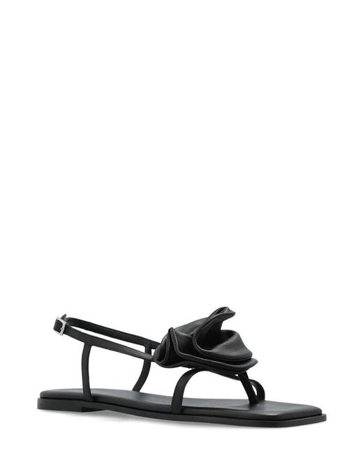 Vic Matié Black Floral Applique Singback Sandals