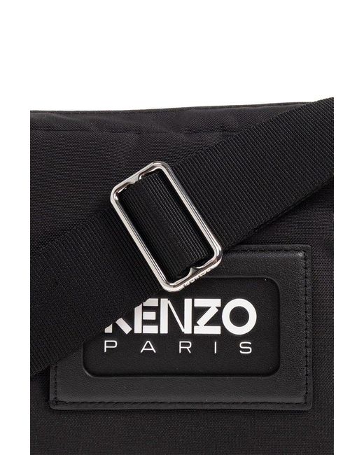 KENZO Black Shoulder Bag With Logo, for men