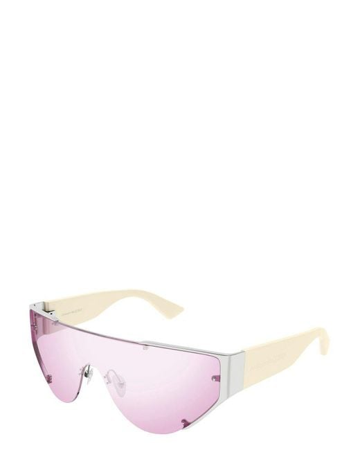 Alexander McQueen Pink Eyewear Shield Frame Sunglasses