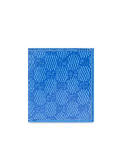 Gucci Blue Folding Wallet With Monogram for men