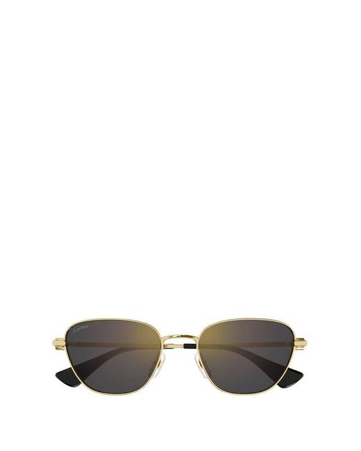 Cartier Metallic Cat Eye Frame Sunglasses