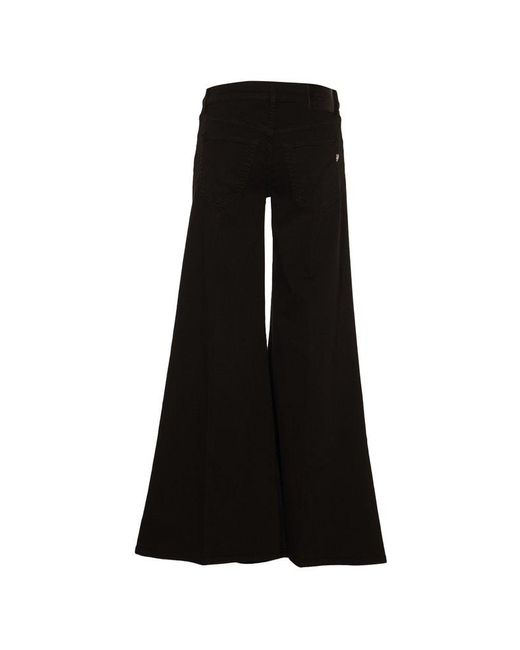 Dondup Black Marlen Logo-Plaque Wide-Leg Jeans