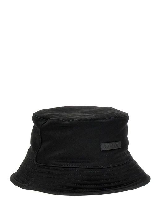 Fear Of God Black Logo Patch Bucket Hat for men