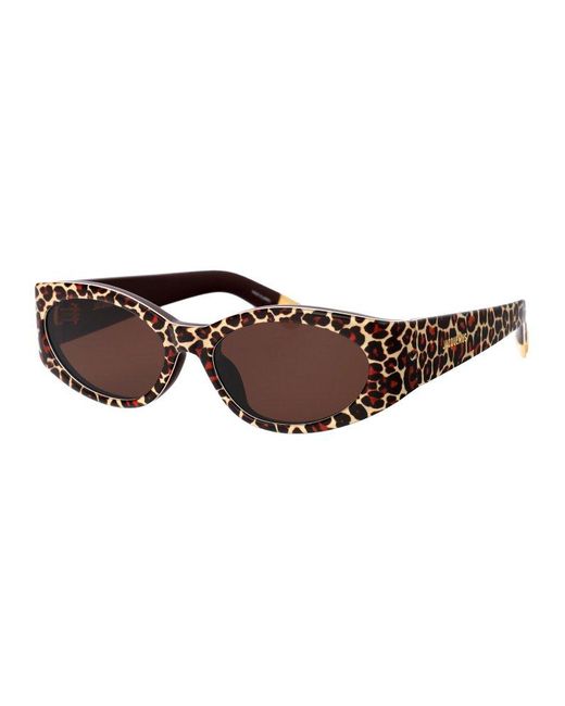 Jacquemus Brown Oval Frame Sunglasses