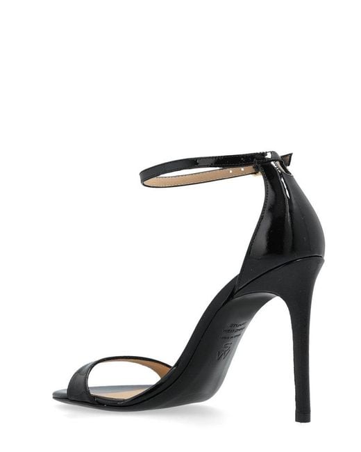 Stuart Weitzman Black Nudist Ankle Strap Sandals