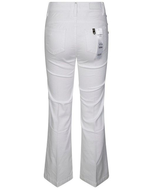 Liu Jo White High-Rise Flared Jeans