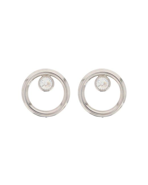 Alessandra Rich Metallic Embellished Hoop Earrings