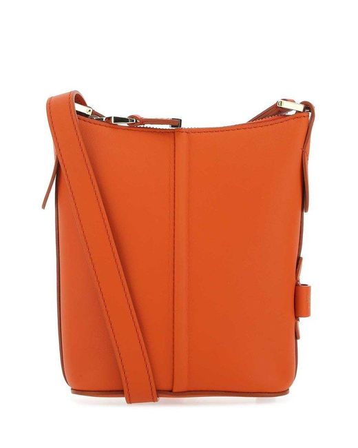Max Mara Orange Zipped Bucket Bag