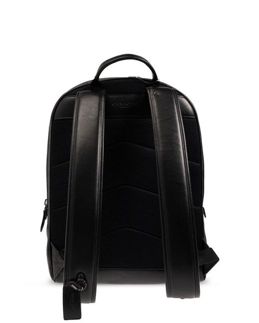 COACH Black Backpack With Logo for men