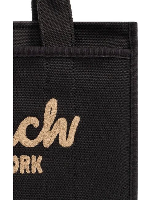 COACH Black Logo Embroidered Tote Bag